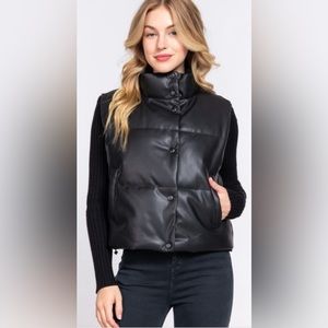 Zara black vest puffy